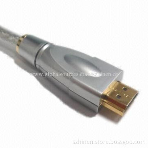 Silver HDMI Cable, 24K Gold-plated Connector and Supports Resolution Up to 1,080P
